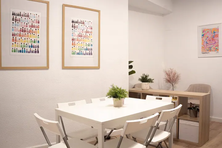 Sala de la consulta para sesiones familiares